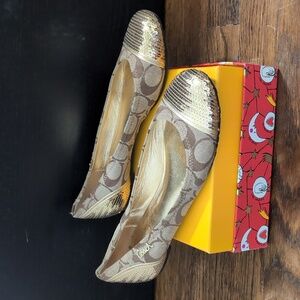 Coach Gold Sequins Flats